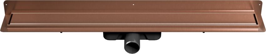 Odwodnienie liniowe przyścienne z rusztem uniwersalnym 80 cm miedź szczotkowana IÖ Nord Slim