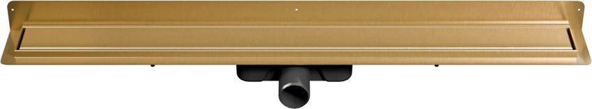 Odwodnienie liniowe przyścienne z rusztem uniwersalnym 90 cm złoto szczotkowane IÖ Nord Slim