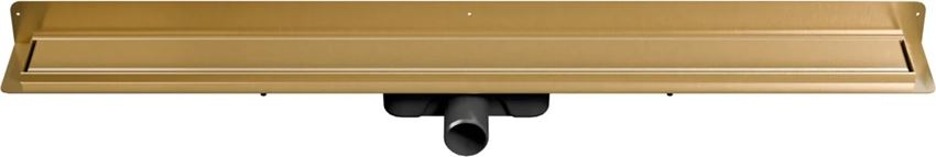 Odwodnienie liniowe przyścienne z rusztem uniwersalnym 100 cm złoto szczotkowane IÖ Nord Slim