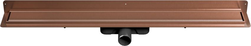 Odwodnienie liniowe przyścienne z rusztem uniwersalnym 90 cm miedź szczotkowana IÖ Nord Slim