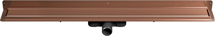 Odwodnienie liniowe przyścienne z rusztem uniwersalnym 100 cm miedź szczotkowana IÖ Nord Slim
