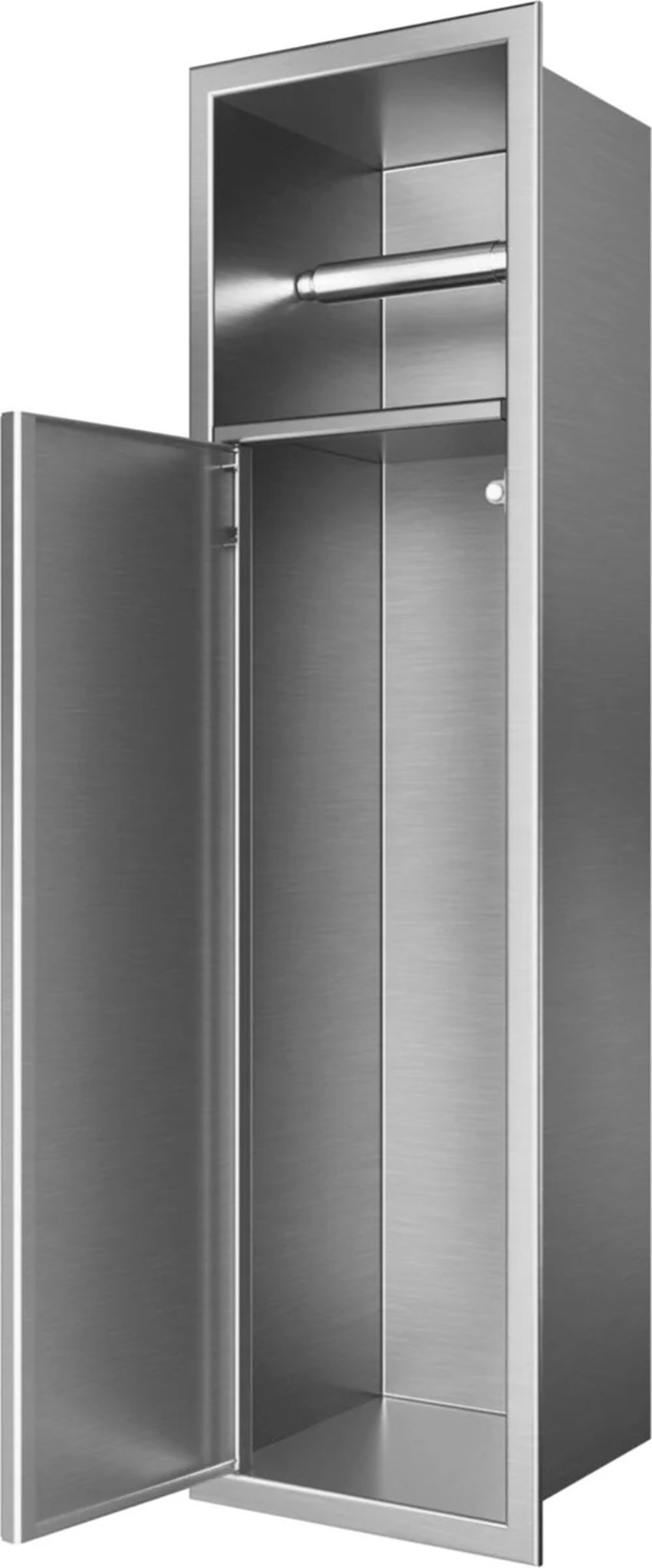 Wnęka na papier toaletowy i szczotkę 18x66 cm brushed niquel IÖ Luvia