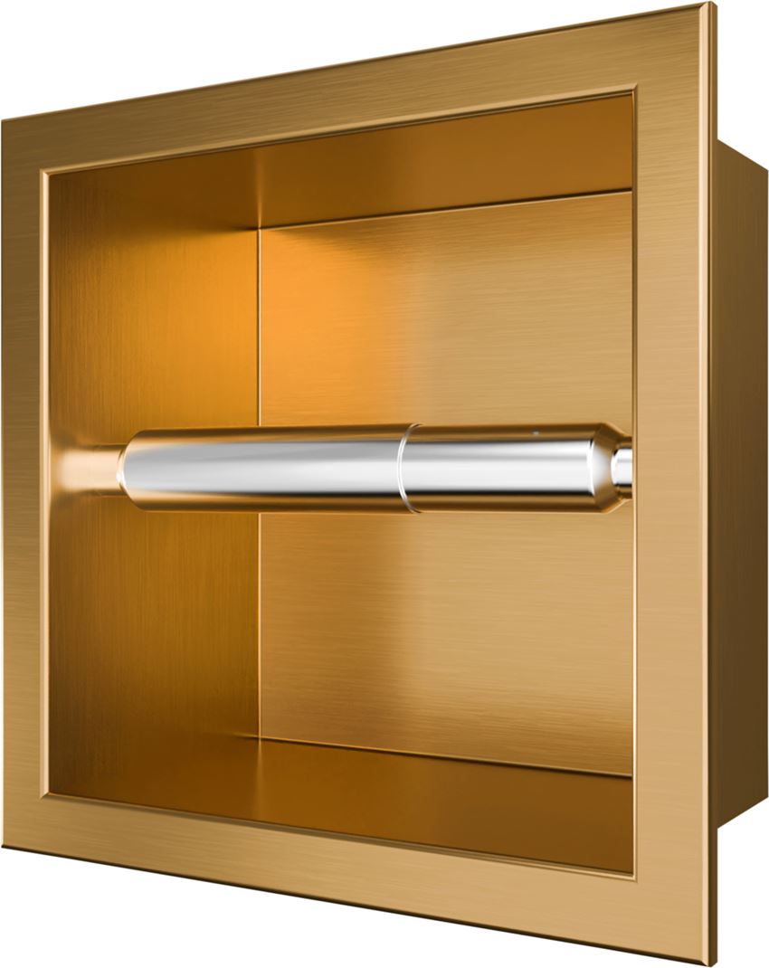 Wnęka na papier toaletowy 17x17 cm brushed gold IÖ Luvia