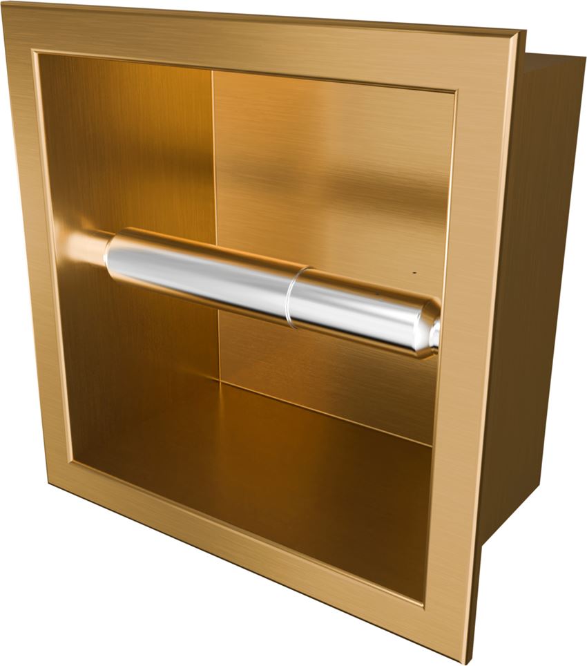 Wnęka na papier toaletowy 17x17 cm brushed gold IÖ Luvia