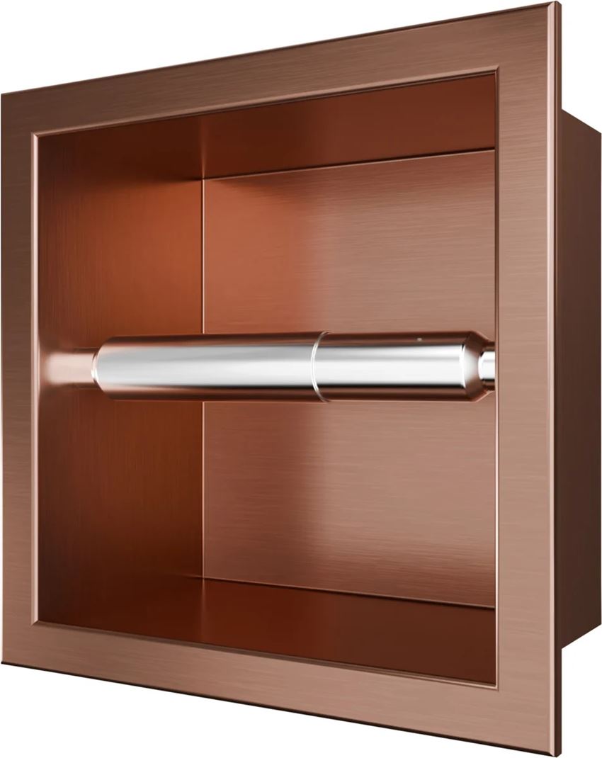 Wnęka na papier toaletowy 17x17 cm brushed rose gold IÖ Luvia