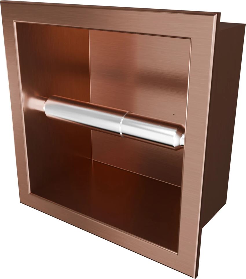 Wnęka na papier toaletowy 17x17 cm brushed rose gold IÖ Luvia