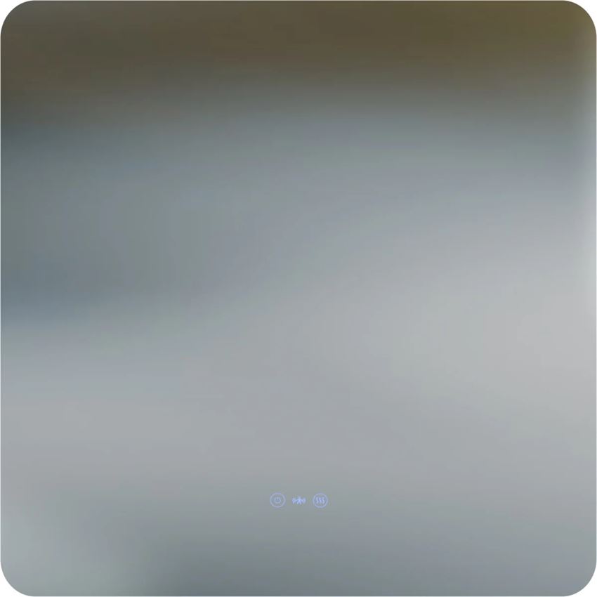 Lustro z zaokrąglonymi rogami z podświetleniem led włącznik dotykowy 80x80 cm IO Luka New Square