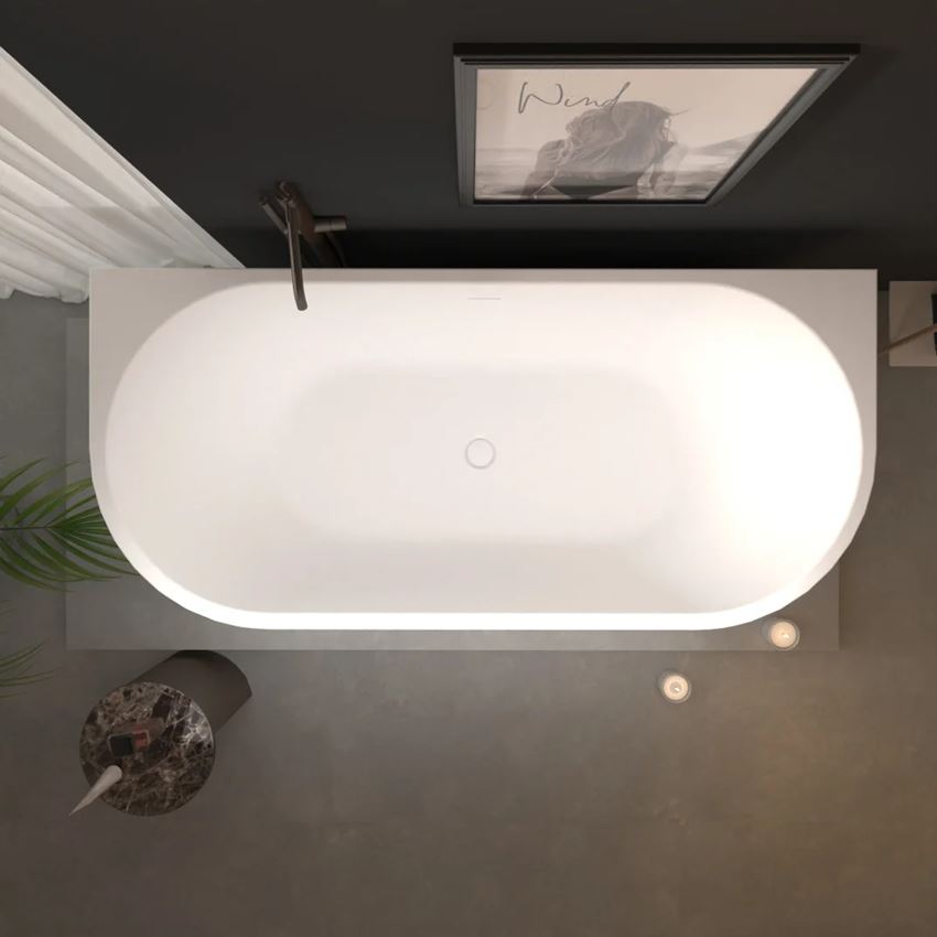 Wanna przyścienna ze zintegrowaną obudową 160x70x58 cm biała IÖ Sula Plus