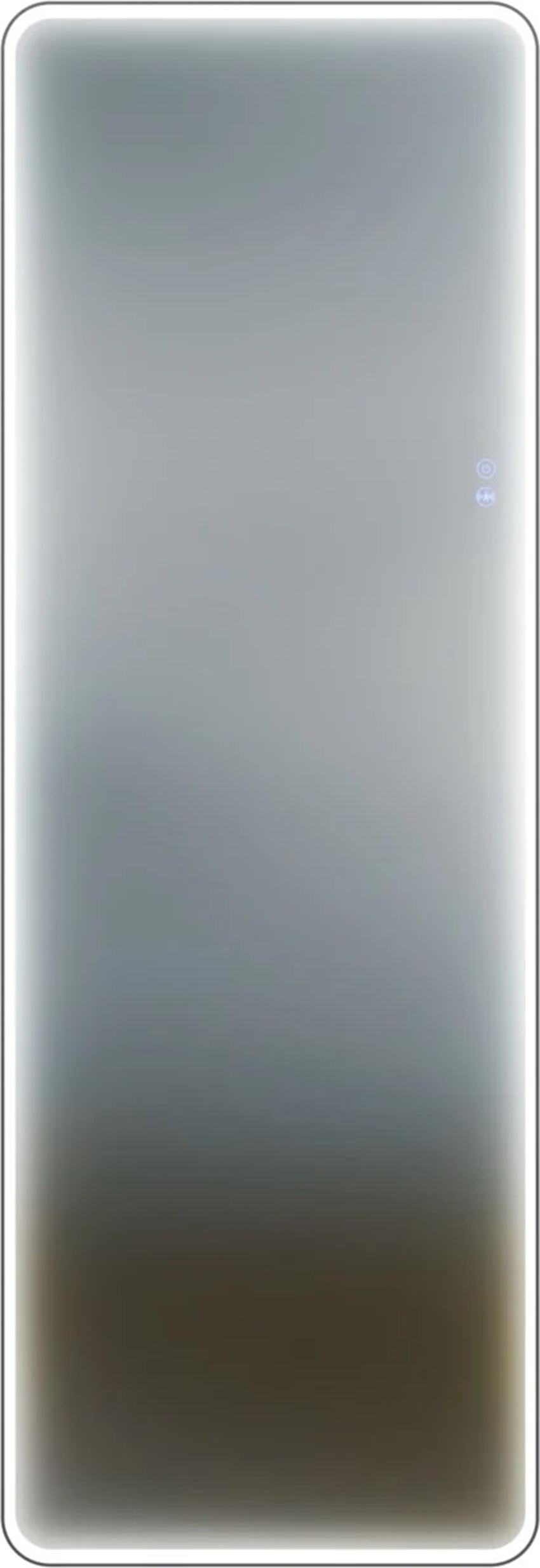 Lustro stojące/wiszące z zaokrąglonymi rogami i podświetleniem led 55x160 cm rama aluminiowa gun metal IO Glamur