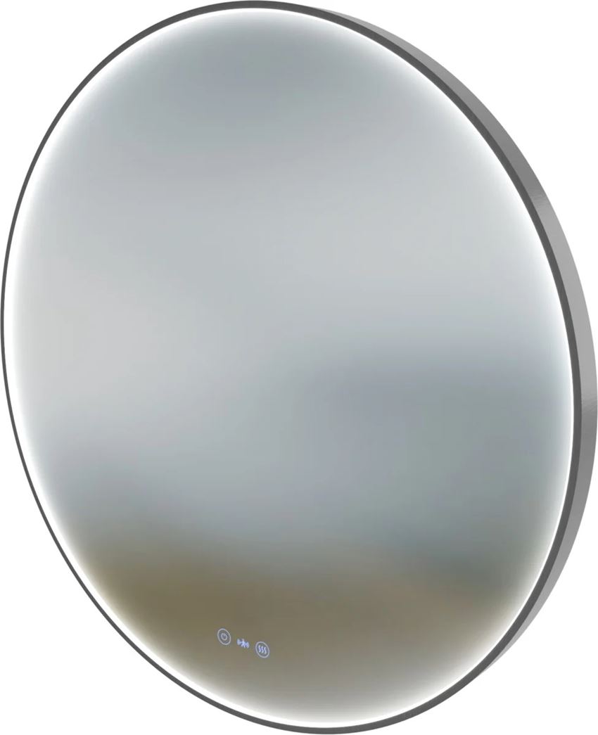Lustro okrągłe LED 100 cm rama aluminiowa gun metal IO Melo New Round