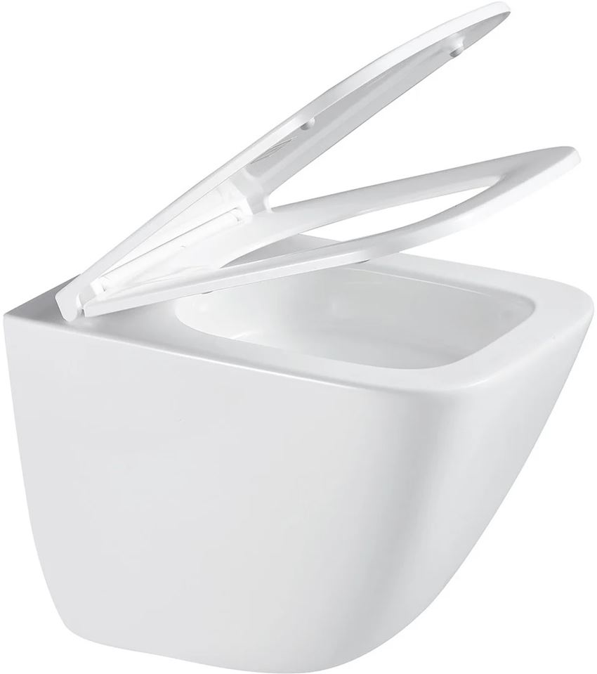 Miska WC podwieszana Spin Flux Plus z deską wolnoopadającą Slim 34,5x48,5 cm biała IO Basic Uno