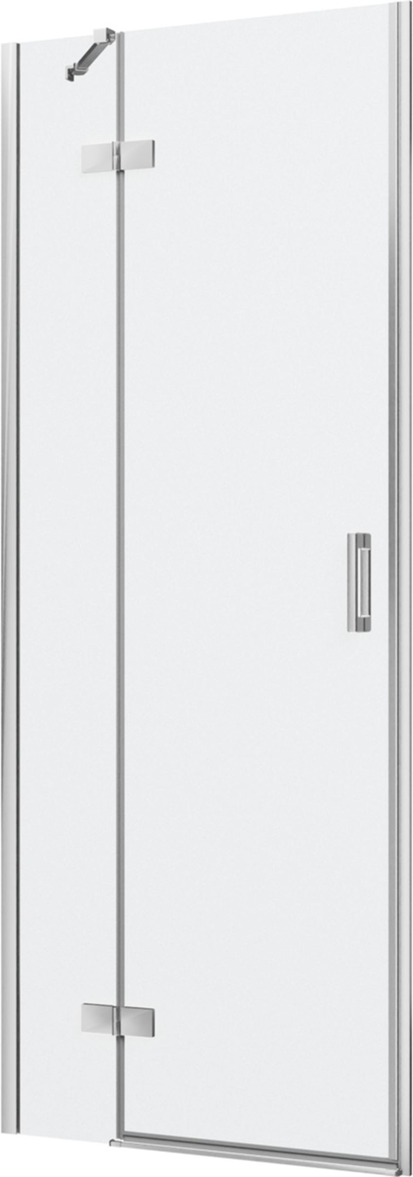 Drzwi prysznicowe jednoczęściowe lewe z elementem stałym w linii chrom połysk 80x200 cm IÖ Luvia