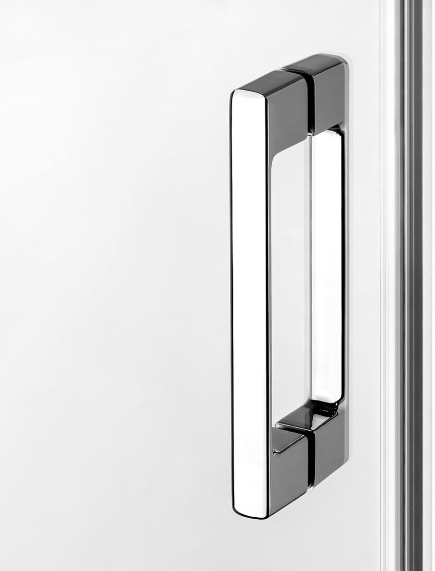 Drzwi prysznicowe jednoczęściowe lewe z elementem stałym w linii chrom połysk 80x200 cm IÖ Luvia