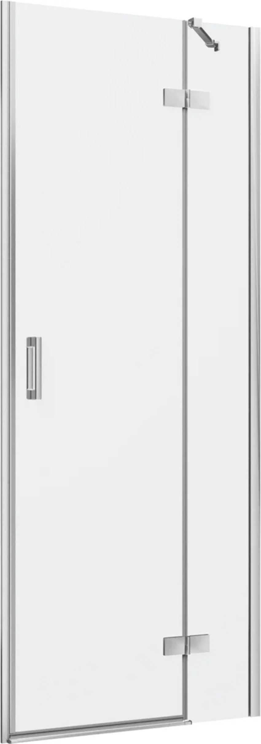 Drzwi prysznicowe jednoczęściowe prawe z elementem stałym w linii chrom połysk 80x200 cm IÖ Luvia