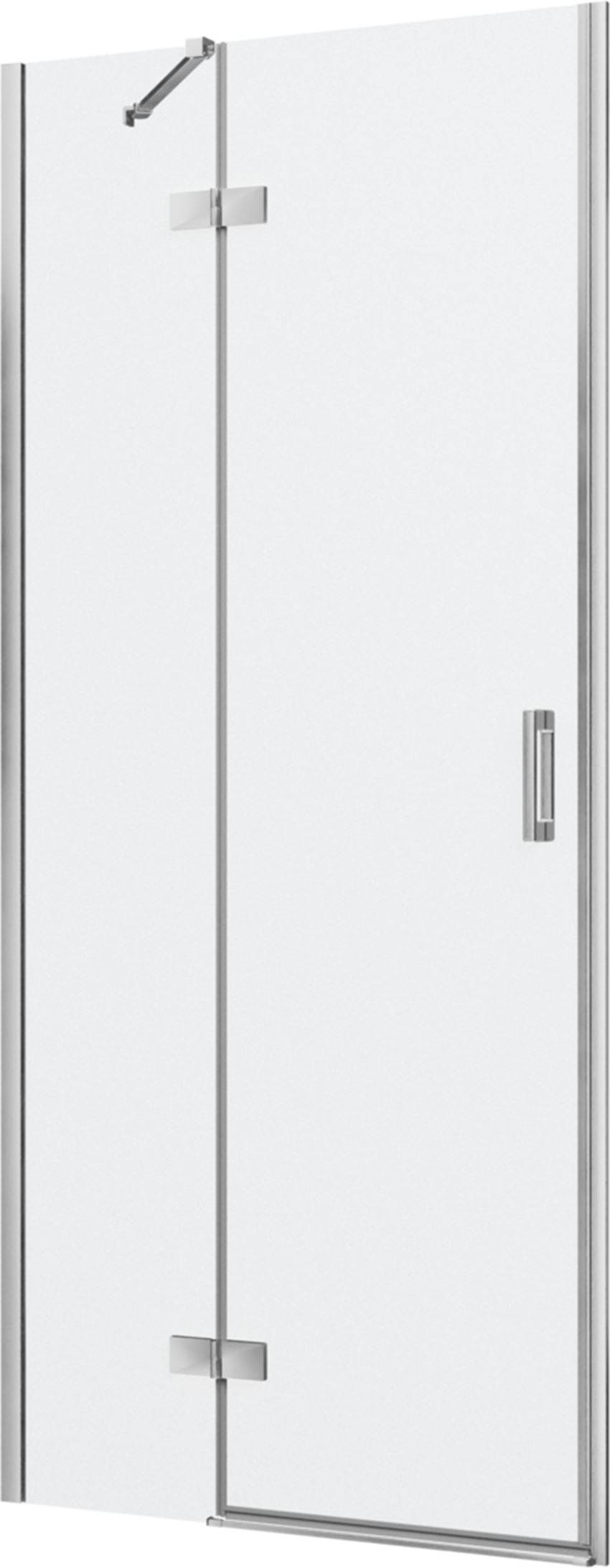 Drzwi prysznicowe jednoczęściowe lewe z elementem stałym w linii chrom połysk 90x200 cm IÖ Luvia