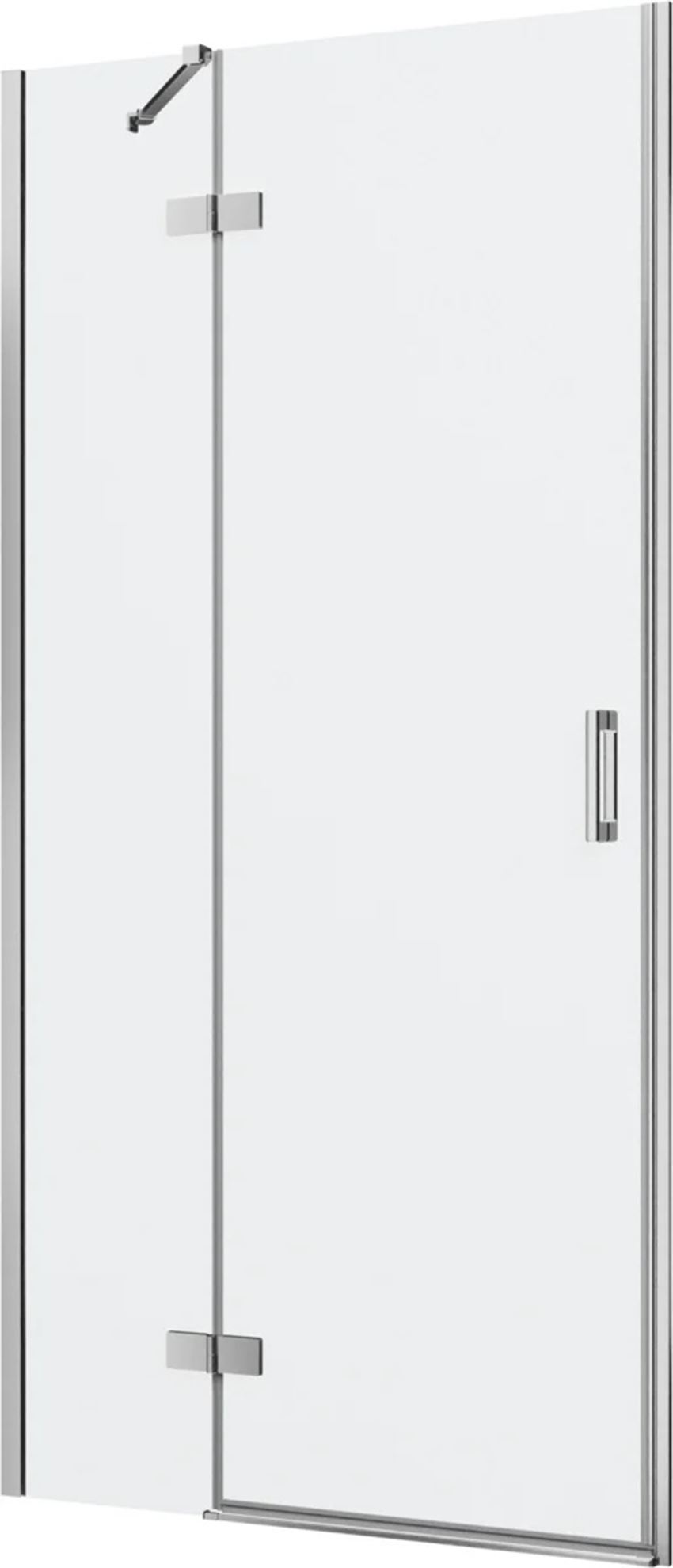 Drzwi prysznicowe jednoczęściowe lewe z elementem stałym w linii chrom połysk 100x200 cm IÖ Luvia