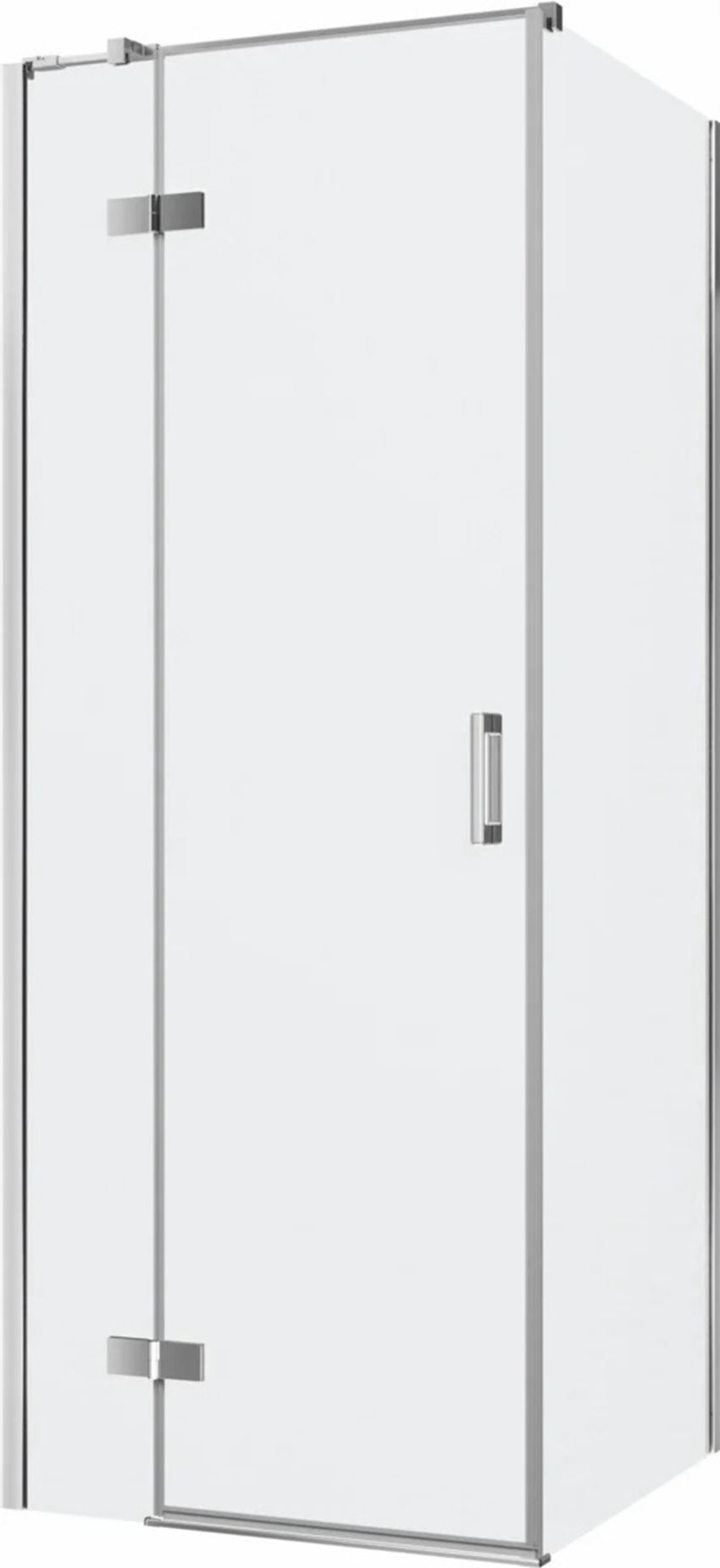 Kabina prysznicowa narożna lewa kwadratowa szkło przezroczyste profile chrom połysk 80x80x200 cm IÖ Luvia