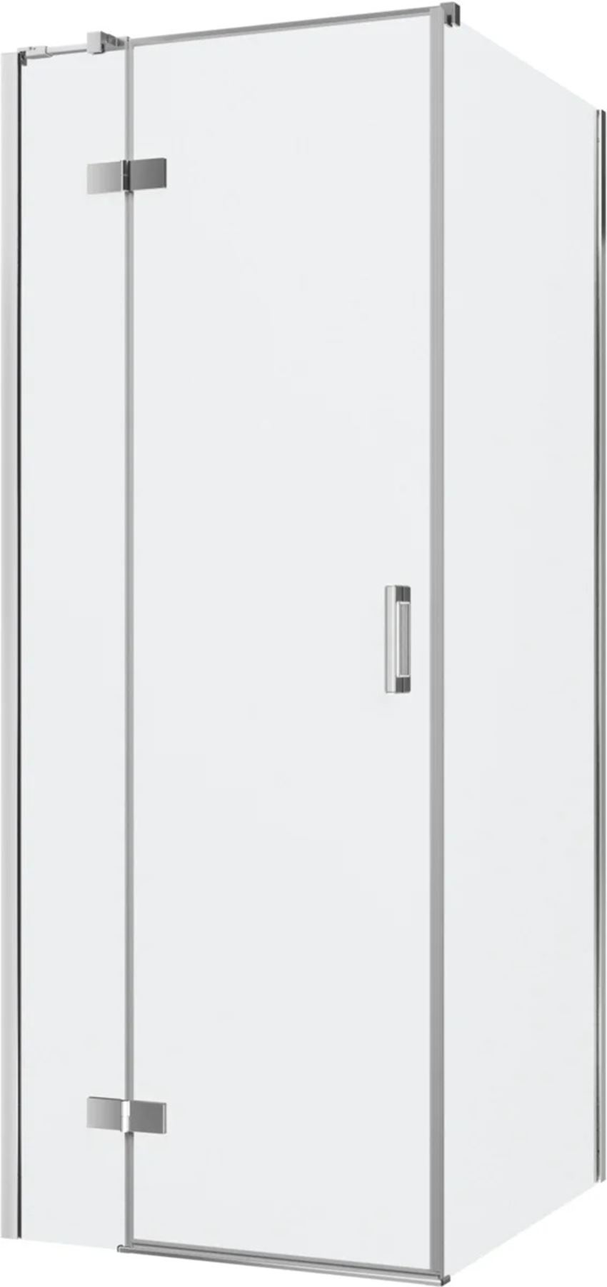 Kabina prysznicowa narożna lewa prostokątna szkło przezroczyste profile chrom połysk 80x90x200 cm IÖ Luvia