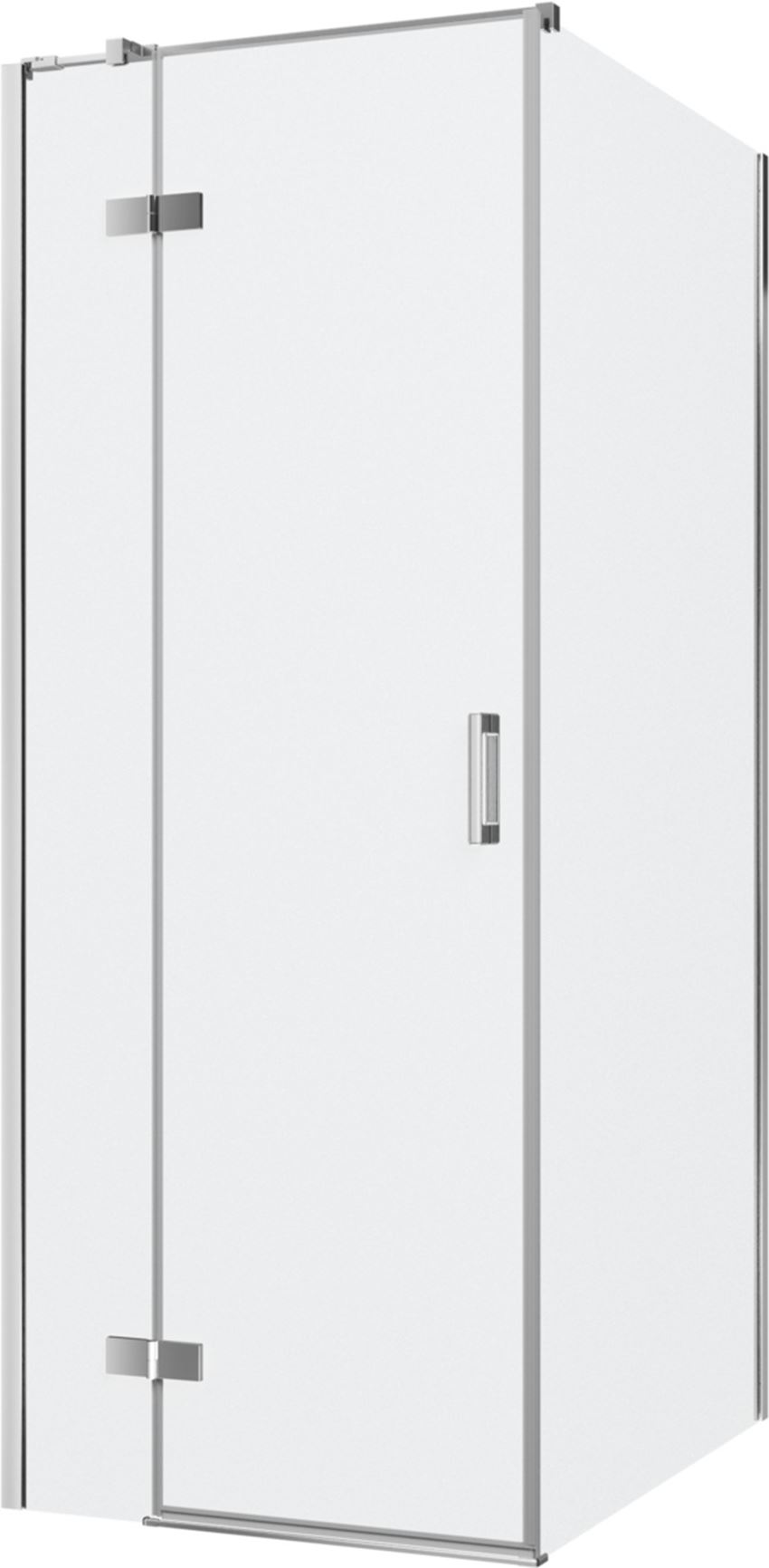 Kabina prysznicowa narożna lewa prostokątna szkło przezroczyste profile chrom połysk 80x100x200 cm IÖ Luvia