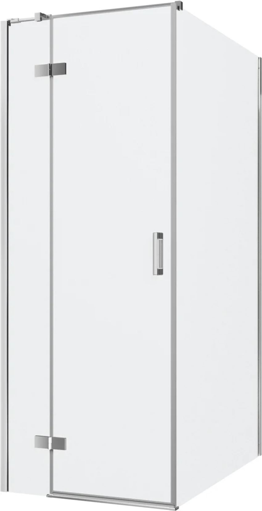 Kabina prysznicowa narożna lewa prostokątna szkło przezroczyste profile chrom połysk 80x120x200 cm IÖ Luvia