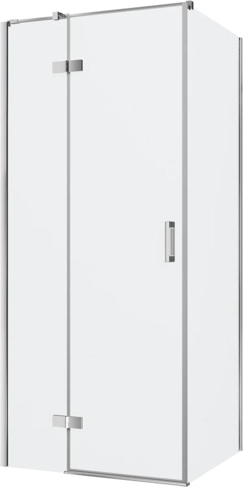 Kabina prysznicowa narożna lewa prostokątna szkło przezroczyste profile chrom połysk 90x80x200 cm IÖ Luvia