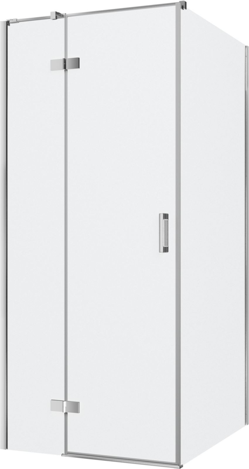 Kabina prysznicowa narożna lewa prostokątna szkło przezroczyste profile chrom połysk 90x100x200 cm IÖ Luvia