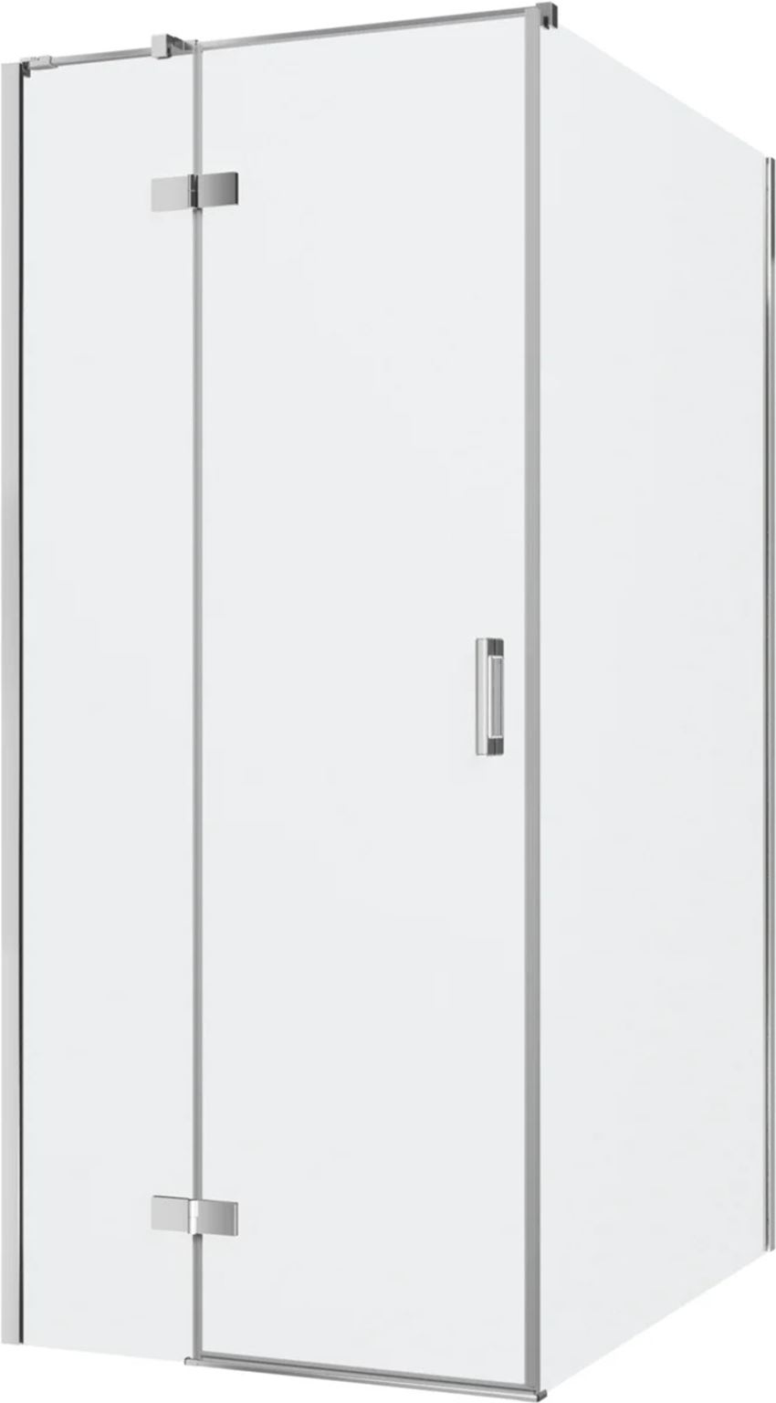 Kabina prysznicowa narożna lewa prostokątna szkło przezroczyste profile chrom połysk 90x120x200 cm IÖ Luvia