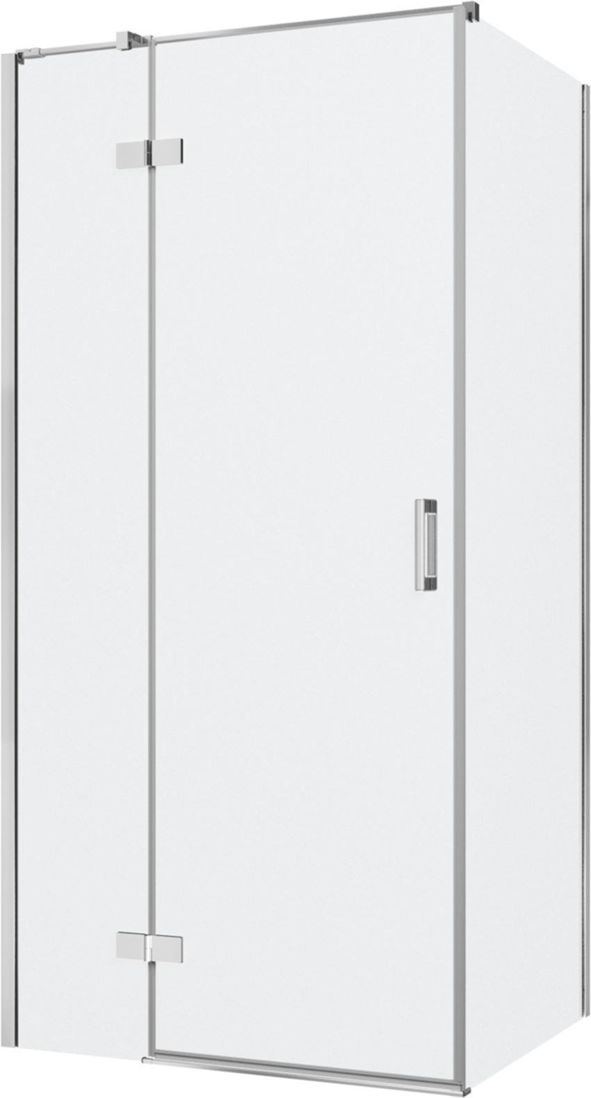 Kabina prysznicowa narożna lewa prostokątna szkło przezroczyste profile chrom połysk 100x80x200 cm IÖ Luvia