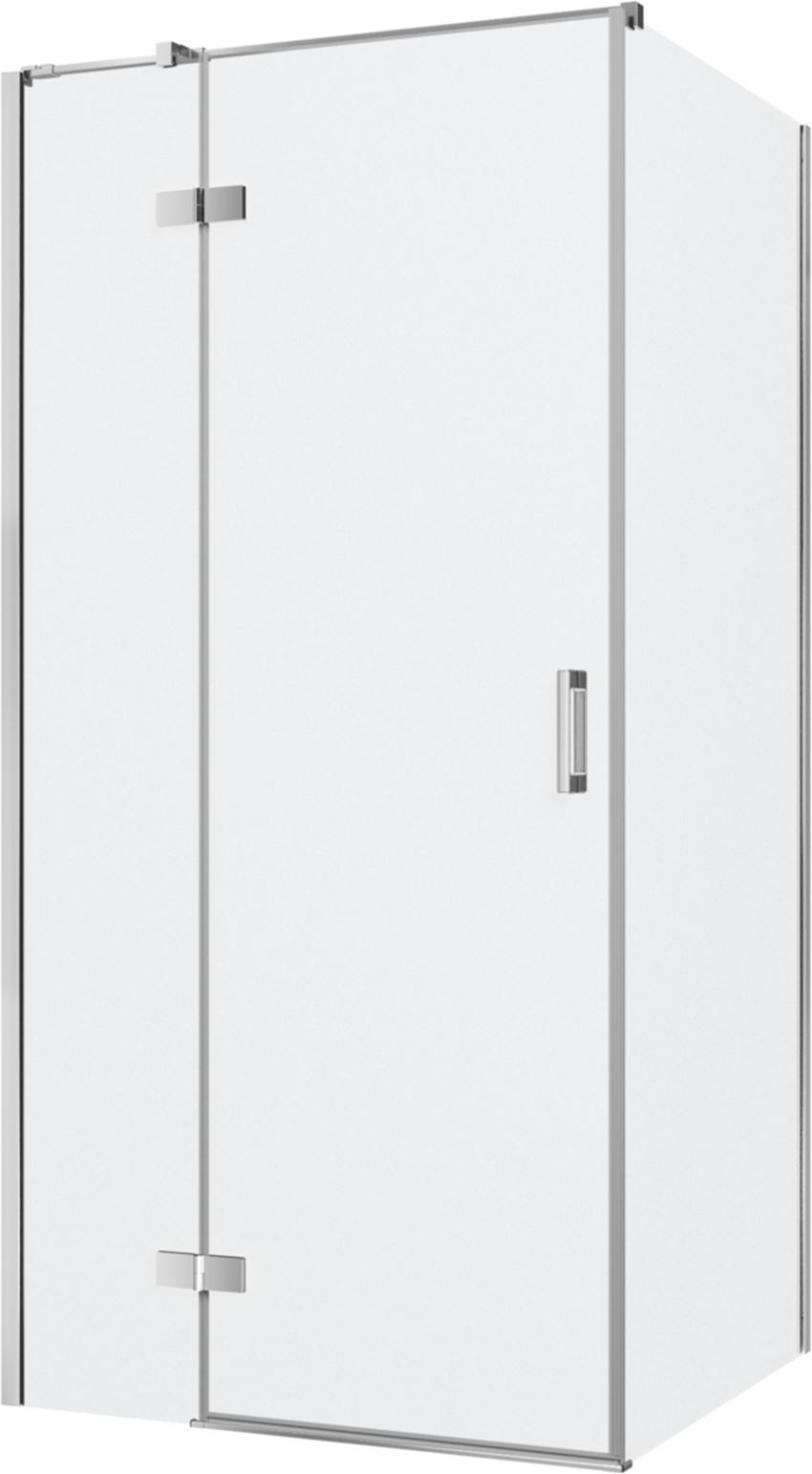 Kabina prysznicowa narożna lewa prostokątna szkło przezroczyste profile chrom połysk 100x90x200 cm IÖ Luvia