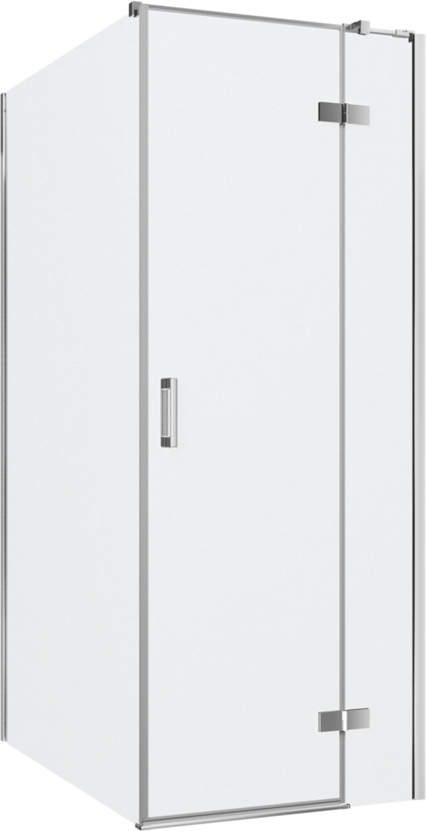 Kabina prysznicowa narożna prawa prostokątna szkło przezroczyste profile chrom połysk 80x120x200 cm IÖ Luvia