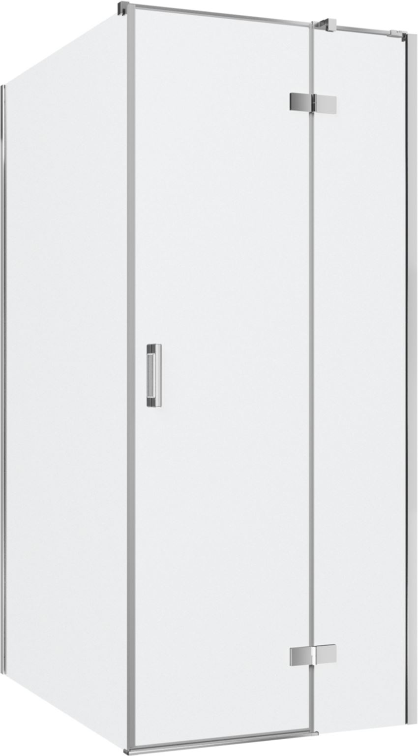 Kabina prysznicowa narożna prawa prostokątna szkło przezroczyste profile chrom połysk 90x120x200 cm IÖ Luvia