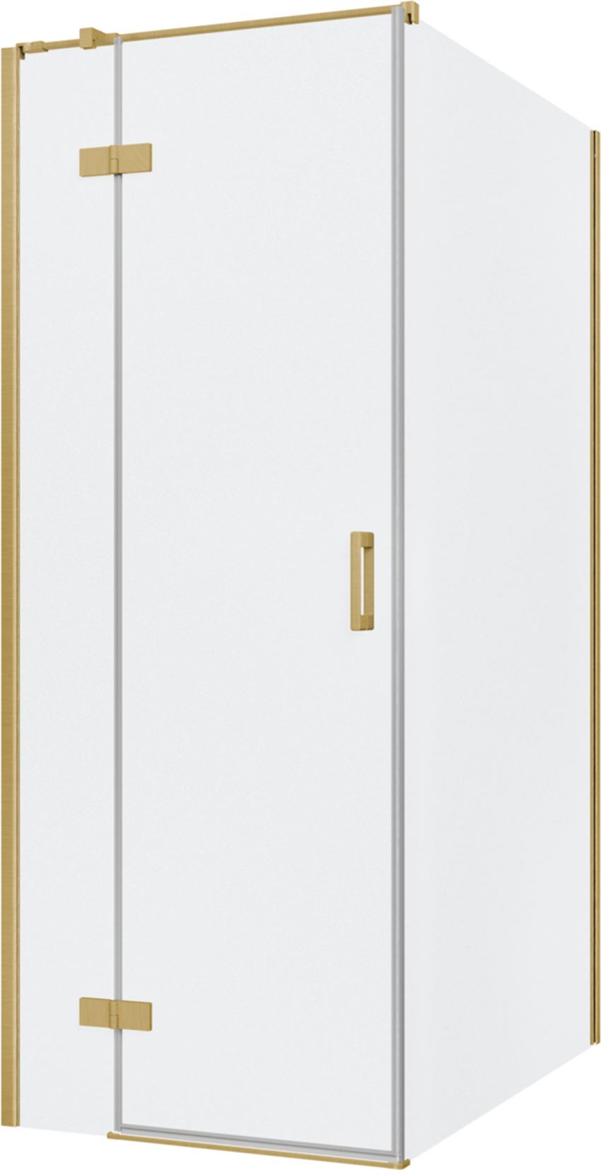 Kabina prysznicowa narożna lewa prostokątna szkło przezroczyste profile złoto szczotkowane 80x120x200 cm IÖ Luvia