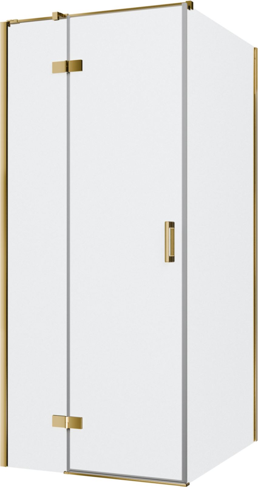 Kabina prysznicowa narożna lewa prostokątna szkło przezroczyste profile gold shine 90x100x200 cm IÖ Luvia