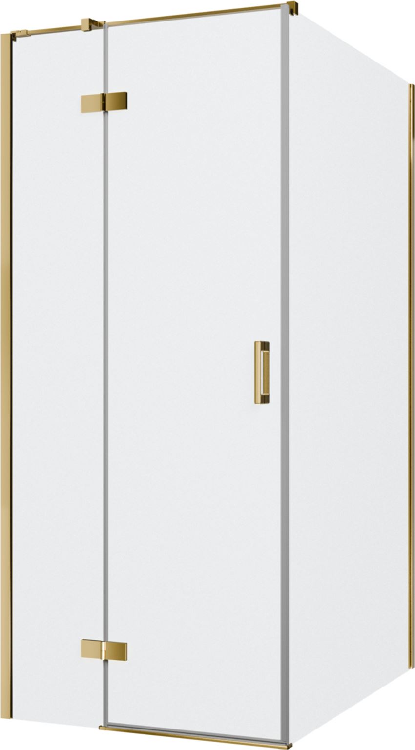 Kabina prysznicowa narożna lewa prostokątna szkło przezroczyste profile gold shine 90x120x200 cm IÖ Luvia