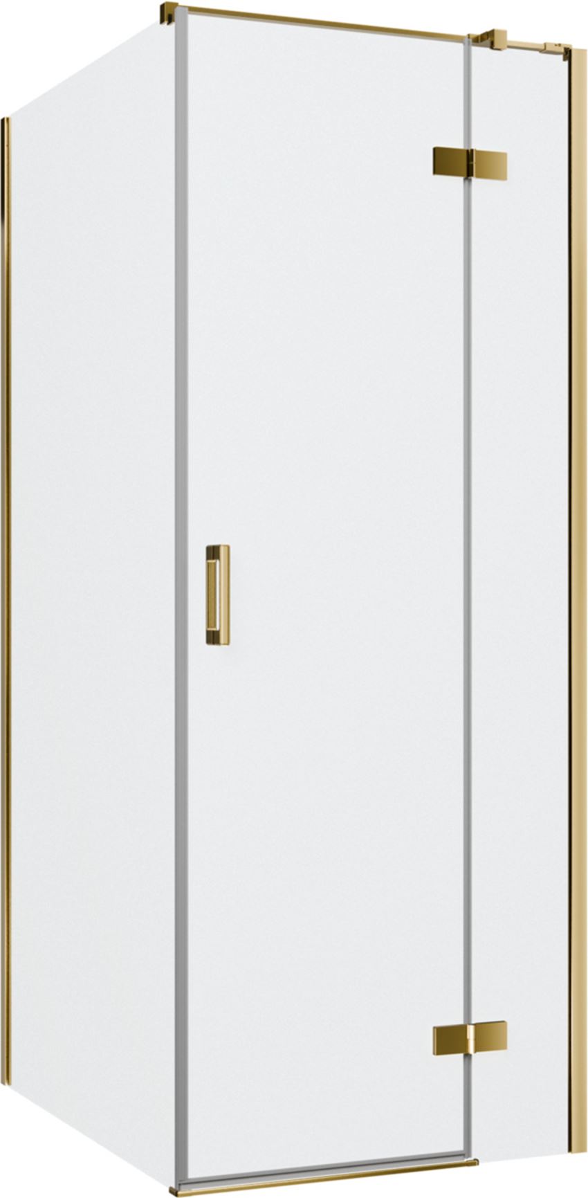 Kabina prysznicowa narożna prawa prostokątna szkło przezroczyste profile gold shine 80x100x200 cm IÖ Luvia