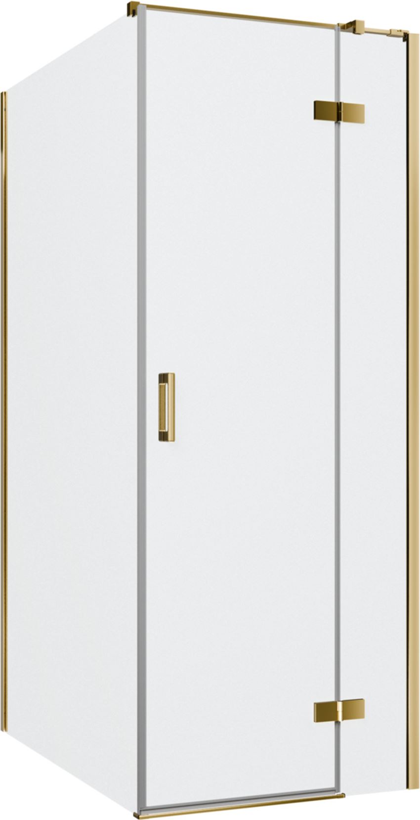 Kabina prysznicowa narożna prawa prostokątna szkło przezroczyste profile gold shine 80x120x200 cm IÖ Luvia