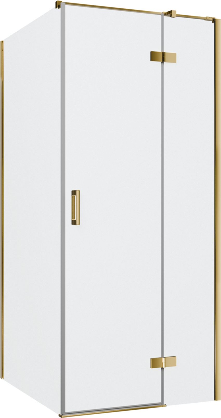 Kabina prysznicowa narożna prawa prostokątna szkło przezroczyste profile gold shine 90x100x200 cm IÖ Luvia