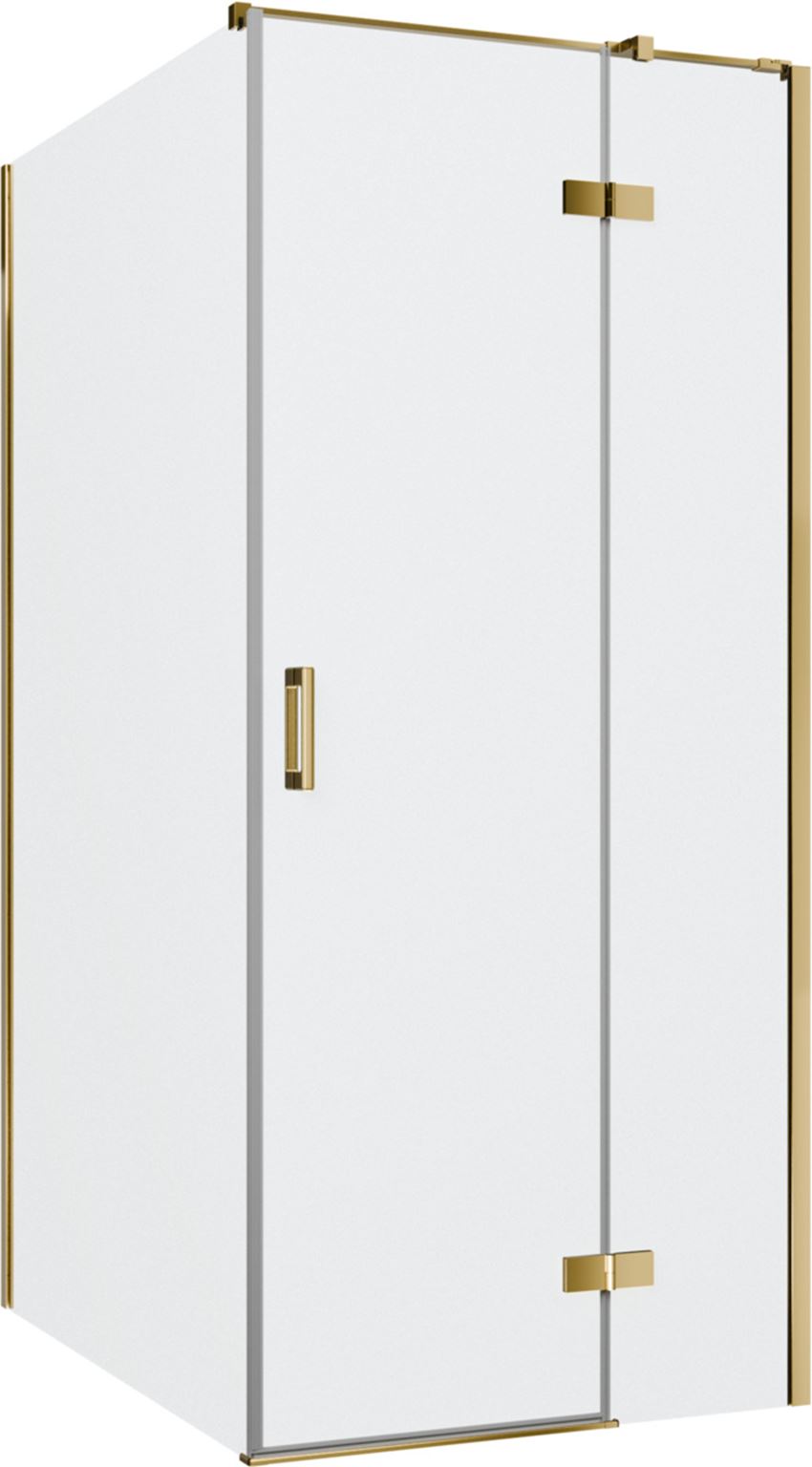 Kabina prysznicowa narożna prawa prostokątna szkło przezroczyste profile gold shine 90x120x200 cm IÖ Luvia