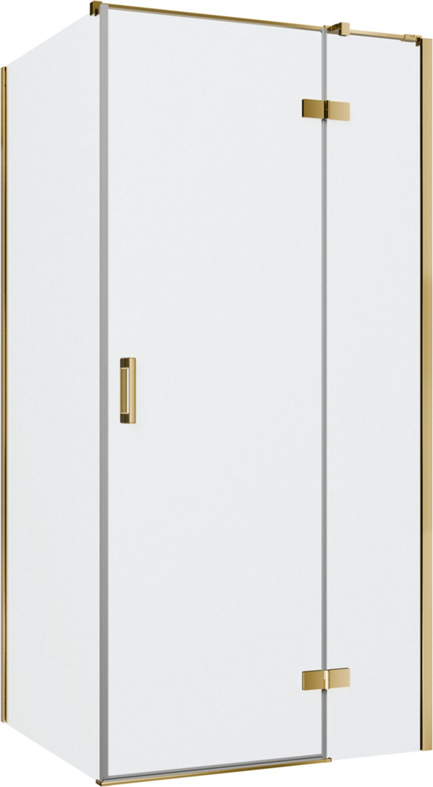 Kabina prysznicowa narożna prawa prostokątna szkło przezroczyste profile gold shine 100x90x200 cm IÖ Luvia