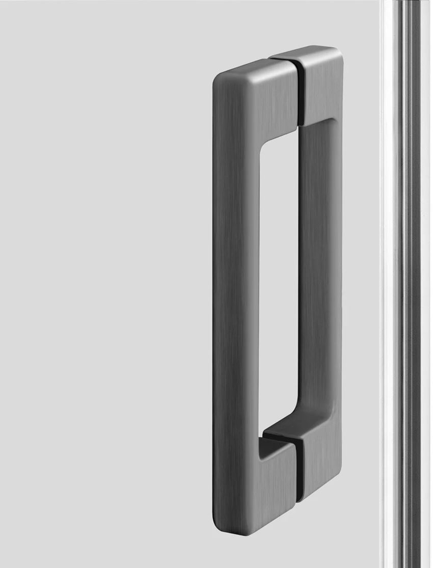 Kabina prysznicowa narożna szkło przezroczyste profile gunmetal szczotkowany IÖ Luvia