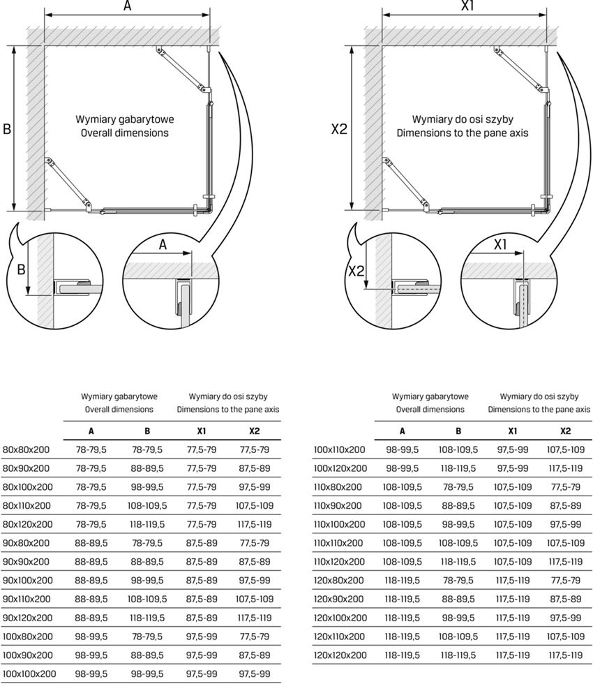 Kabina prysznicowa narożna IÖ Luvia rysunek