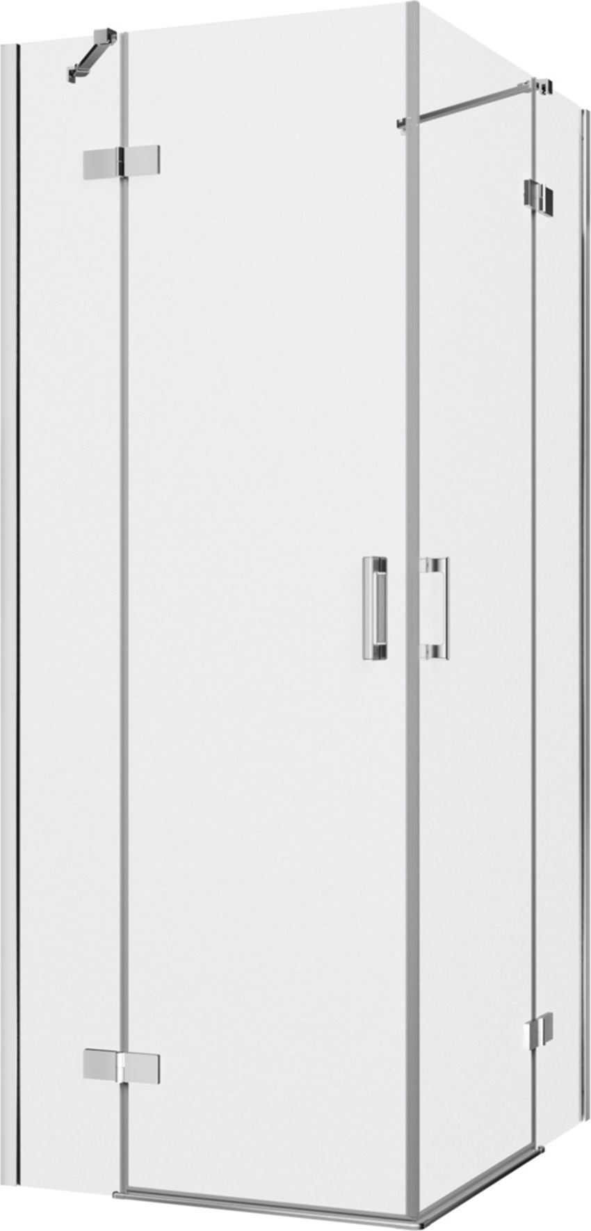 Kabina prysznicowa narożna prostokątna szkło przezroczyste profile chrom połysk 80x100x200 cm IÖ Luvia