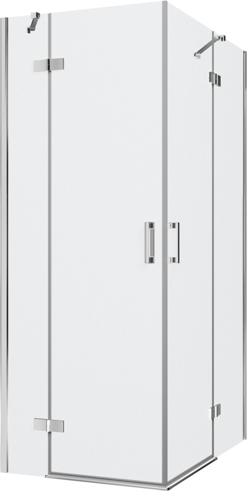 Kabina prysznicowa narożna prostokątna szkło przezroczyste profile chrom połysk 80x120x200 cm IÖ Luvia