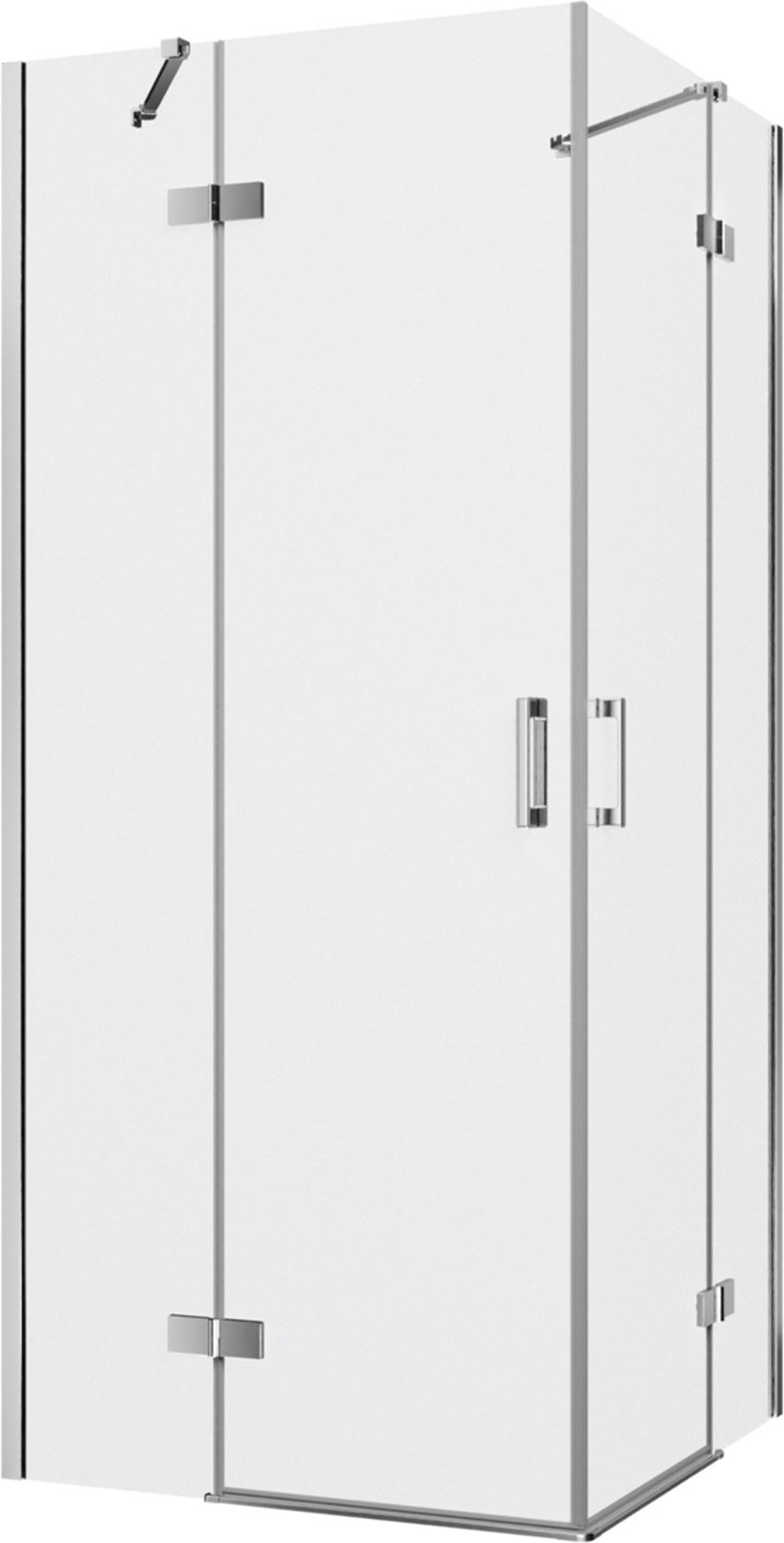 Kabina prysznicowa narożna kwadratowa szkło przezroczyste profile chrom połysk 90x90x200 cm IÖ Luvia