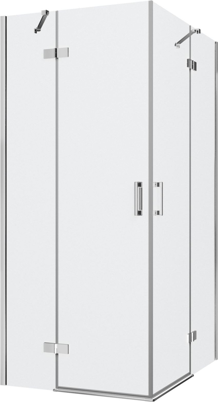 Kabina prysznicowa narożna prostokątna szkło przezroczyste profile chrom połysk 90x120x200 cm IÖ Luvia