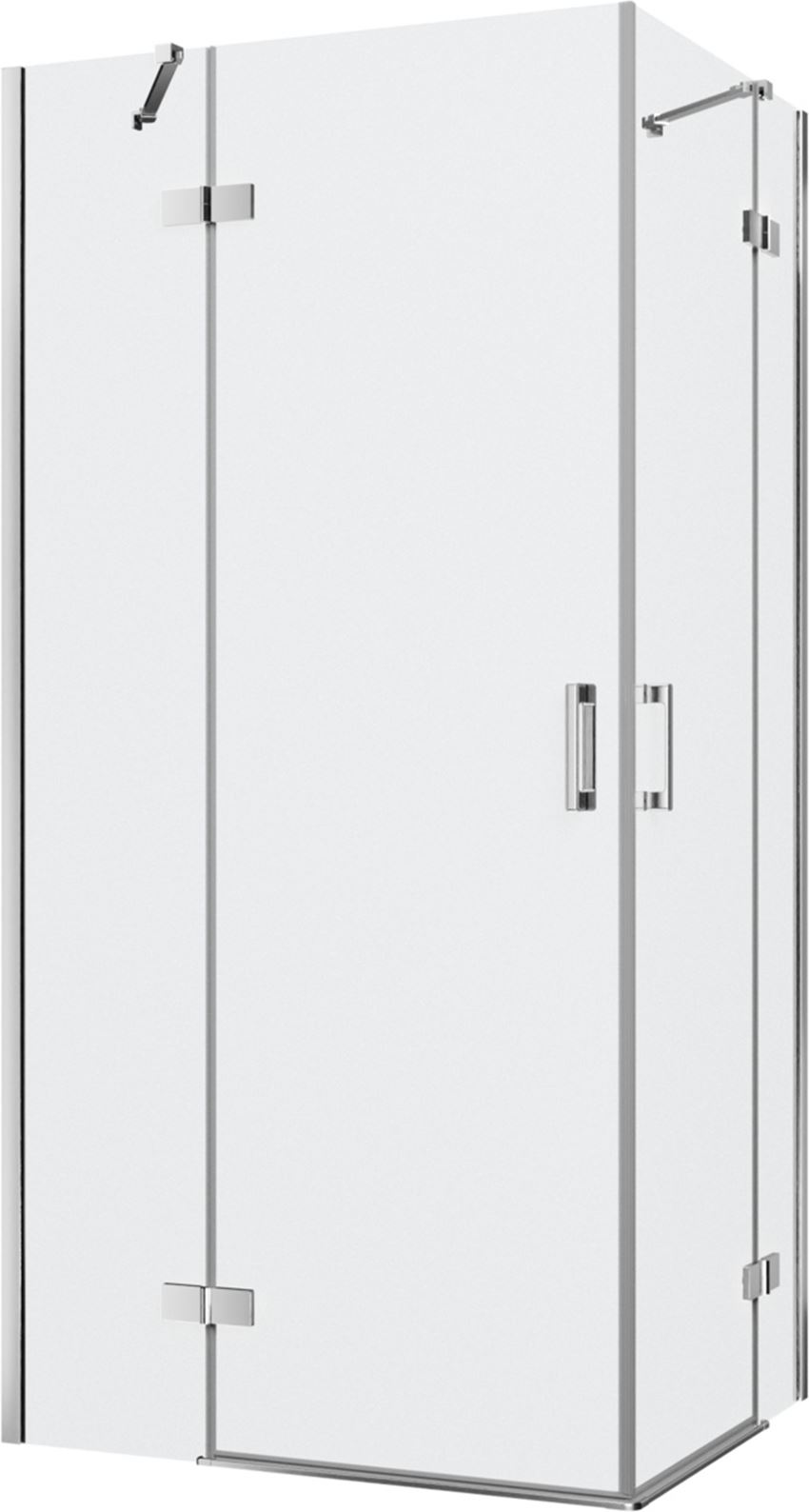  Kabina prysznicowa narożna prostokątna szkło przezroczyste profile chrom połysk 100x80x200 cm IÖ Luvia