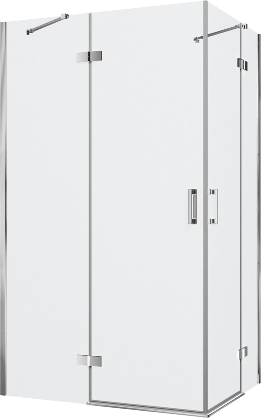 Kabina prysznicowa narożna prostokątna szkło przezroczyste profile chrom połysk 120x90x200 cm IÖ Luvia