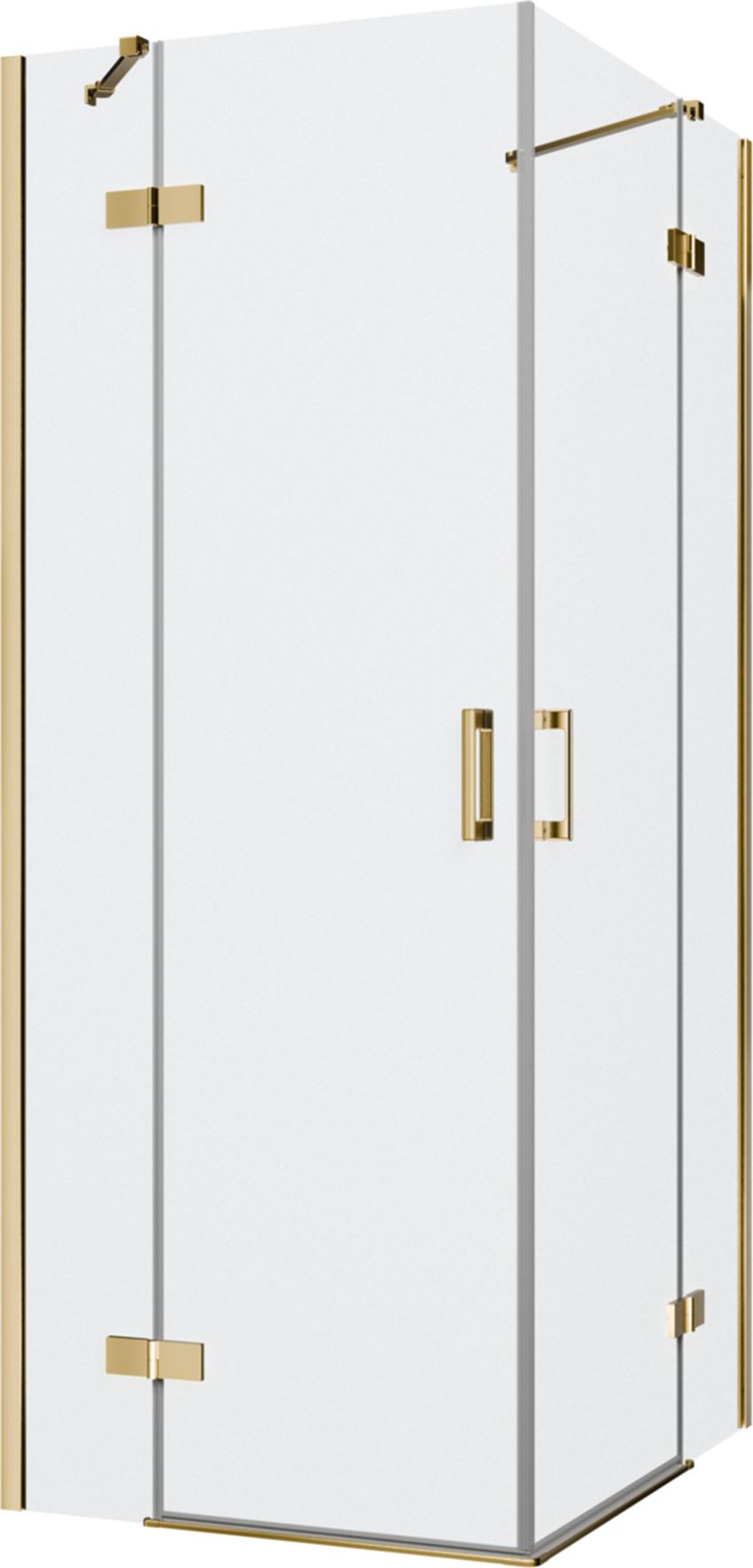 Kabina prysznicowa narożna prostokątna szkło przezroczyste profile gold shine 80x100x200 cm IÖ Luvia