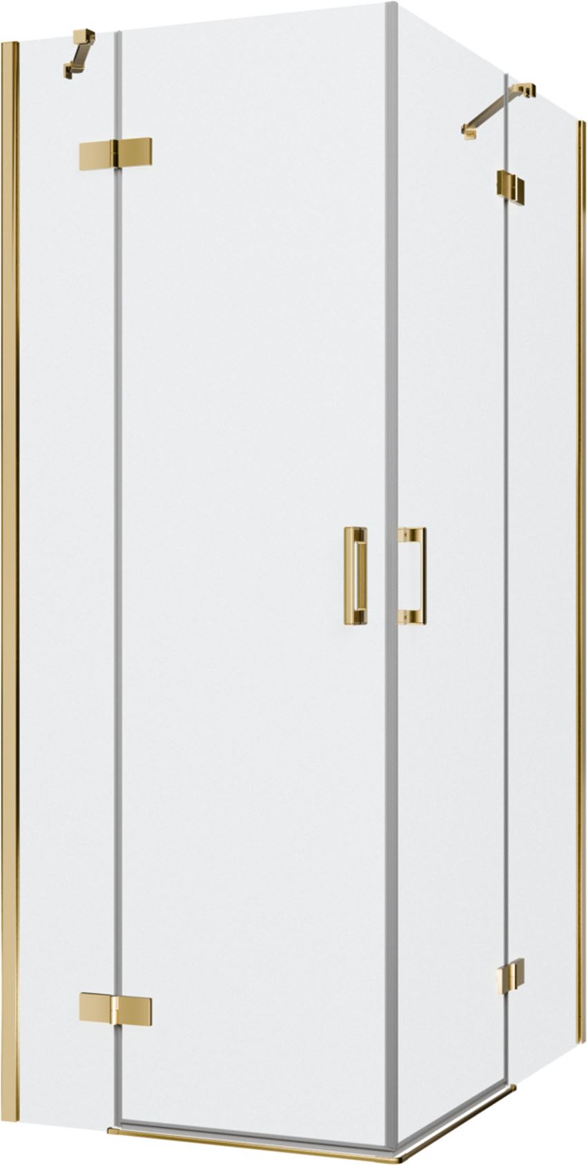 Kabina prysznicowa narożna prostokątna szkło przezroczyste profile gold shine 80x120x200 cm IÖ Luvia