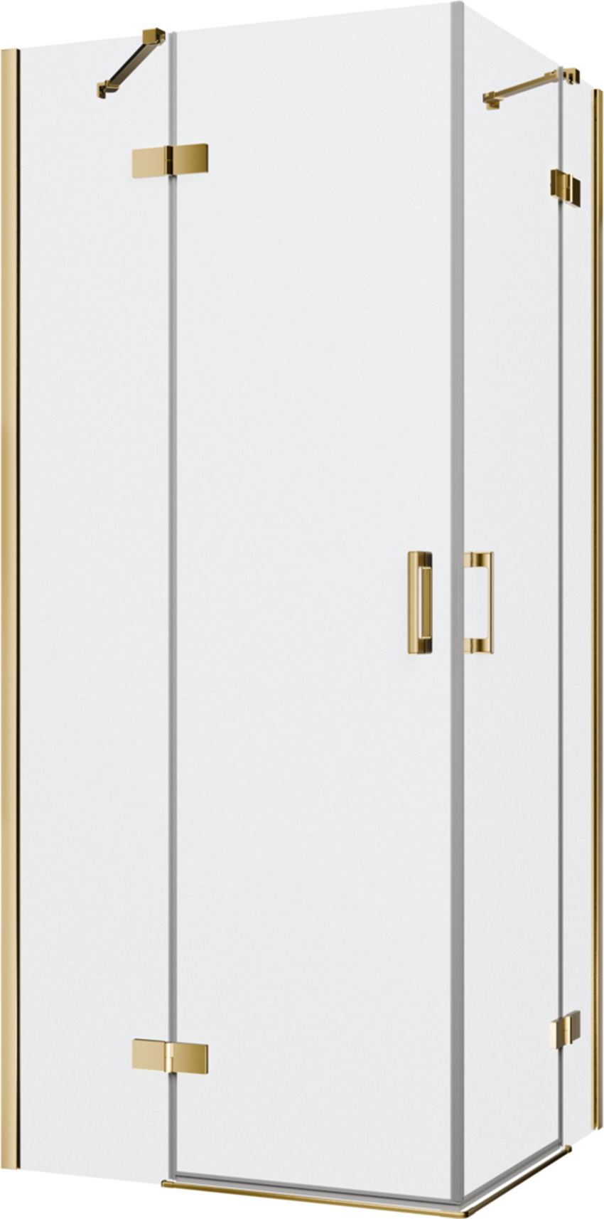 Kabina prysznicowa narożna prostokątna szkło przezroczyste profile gold shine 90x80x200 cm IÖ Luvia